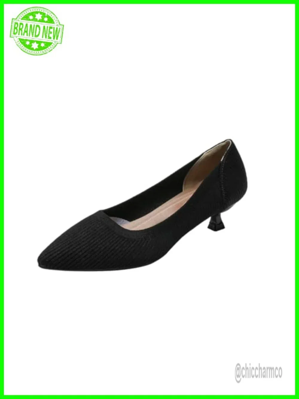 Women's Kitten Heel Pumps Pointed Toe Comfortable Low Heel Dressy Shoes